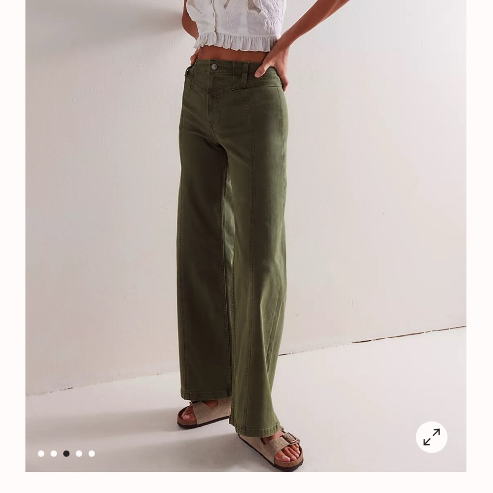 We The Free Olive Wide Leg Pants